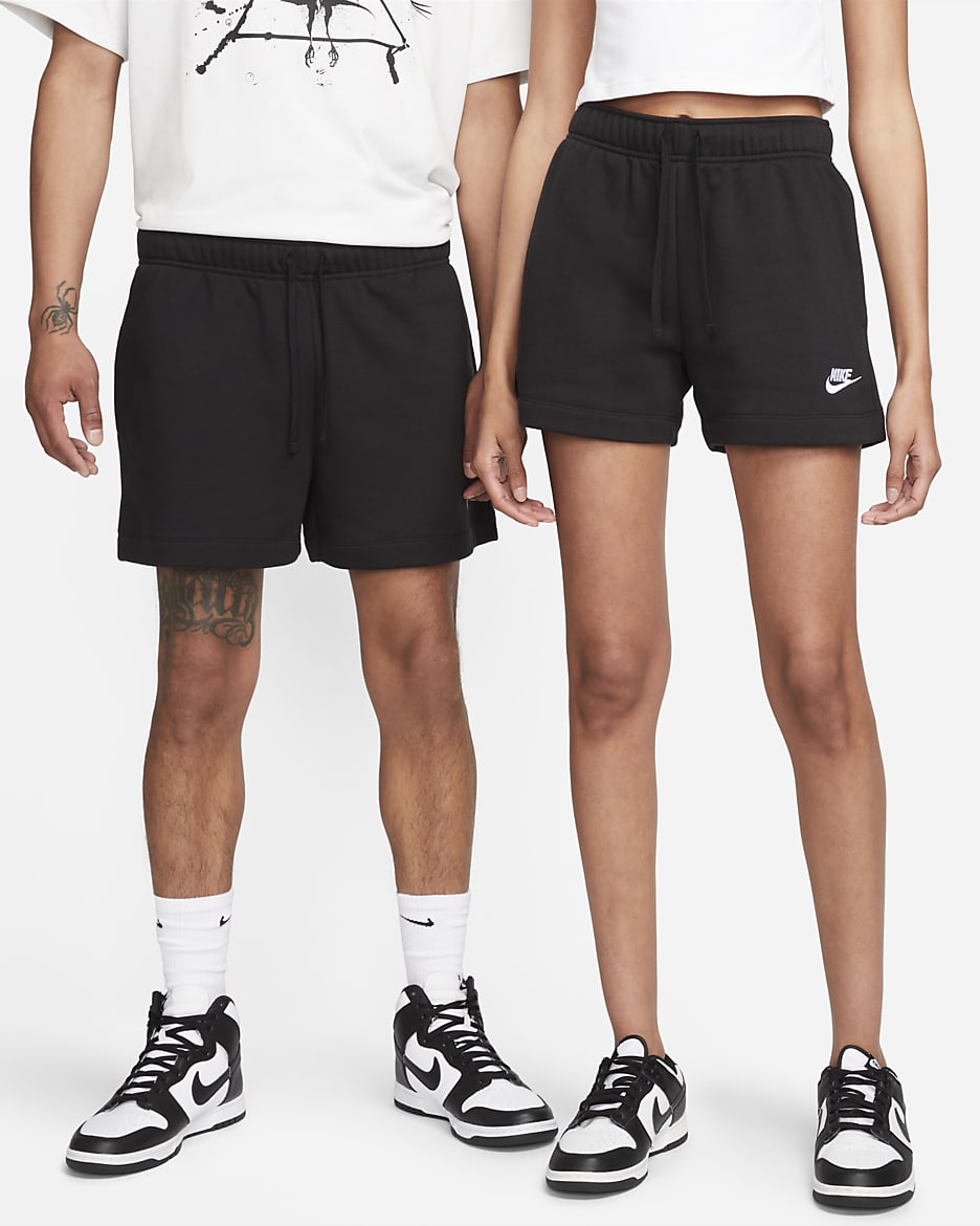 Black fleece nike shorts online